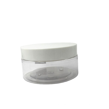 White lid pad 100ml 50ml thEmpty Transparent PET Plastic Round Clear Cosmetic Jar